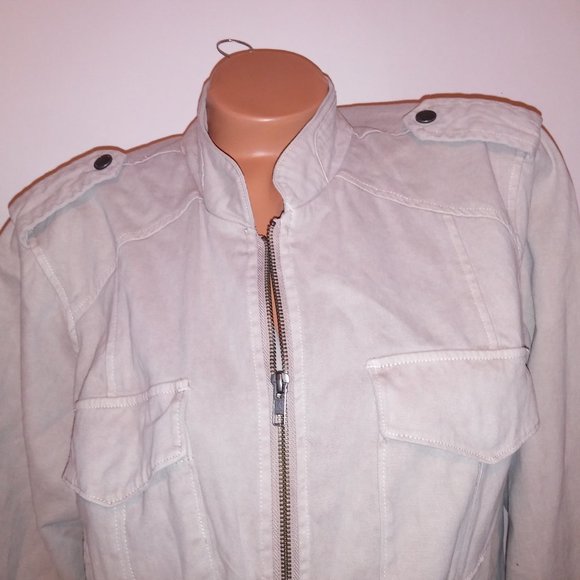 Torrid Utility Jacket Plus Size 2 2X Khaki Zip Up Military Solid Pockets Long Sl - Picture 7 of 14